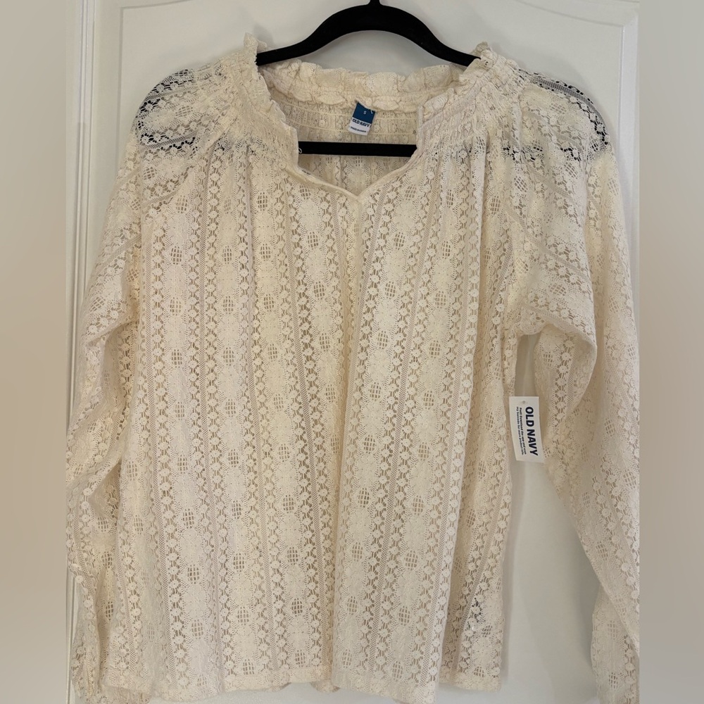 Old Navy Ivory Lace Blouse